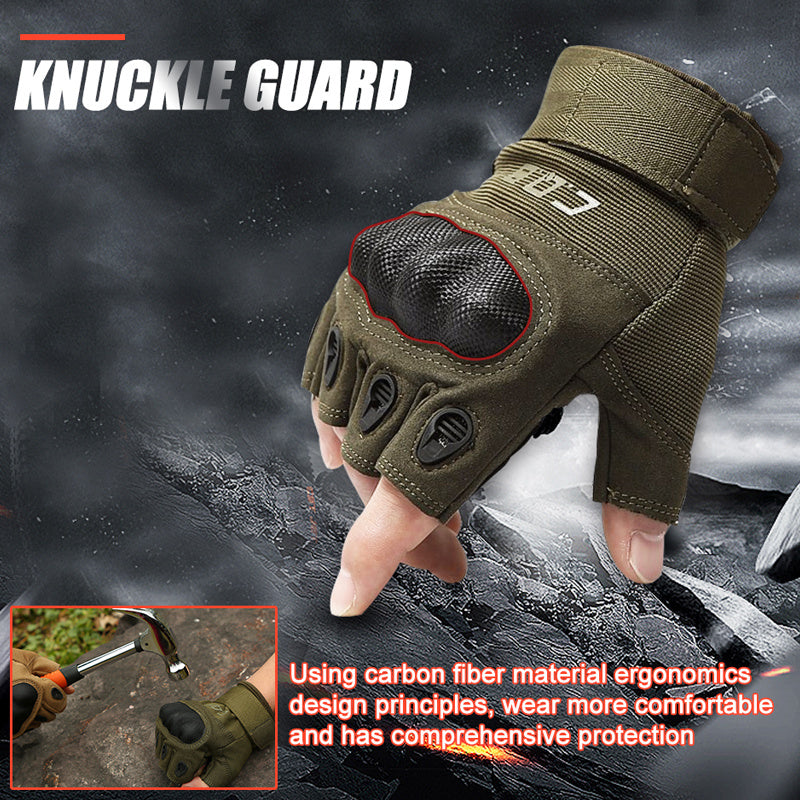 Tactical Gloves Army Military Men Gym Fitness Riding Half Finger Rubber Knuckle Protective Gear Male Tactical Gloves